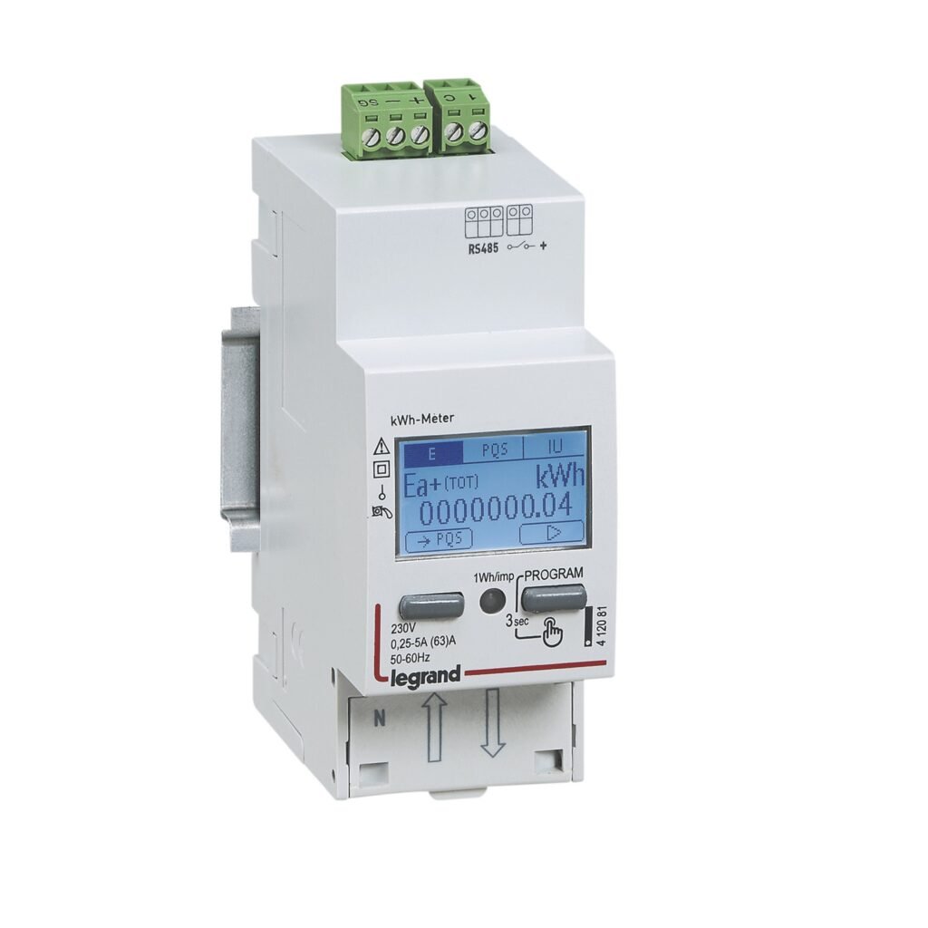 Compteur énergie Legrand EMDX3 monophasé 63A MID RS485 412083
