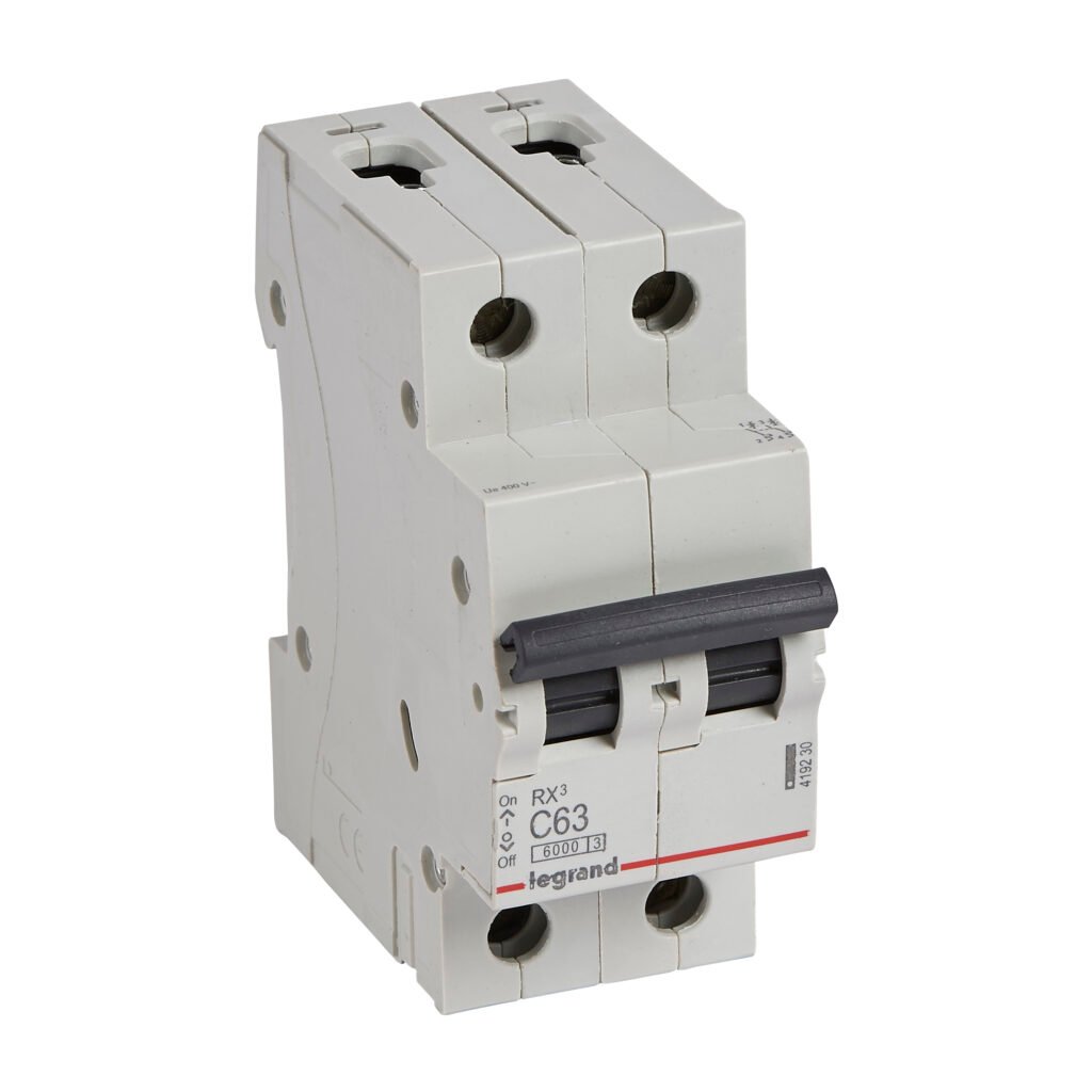 Disjoncteur Legrand RX³ 2 pôles 63 A courbe C 419230