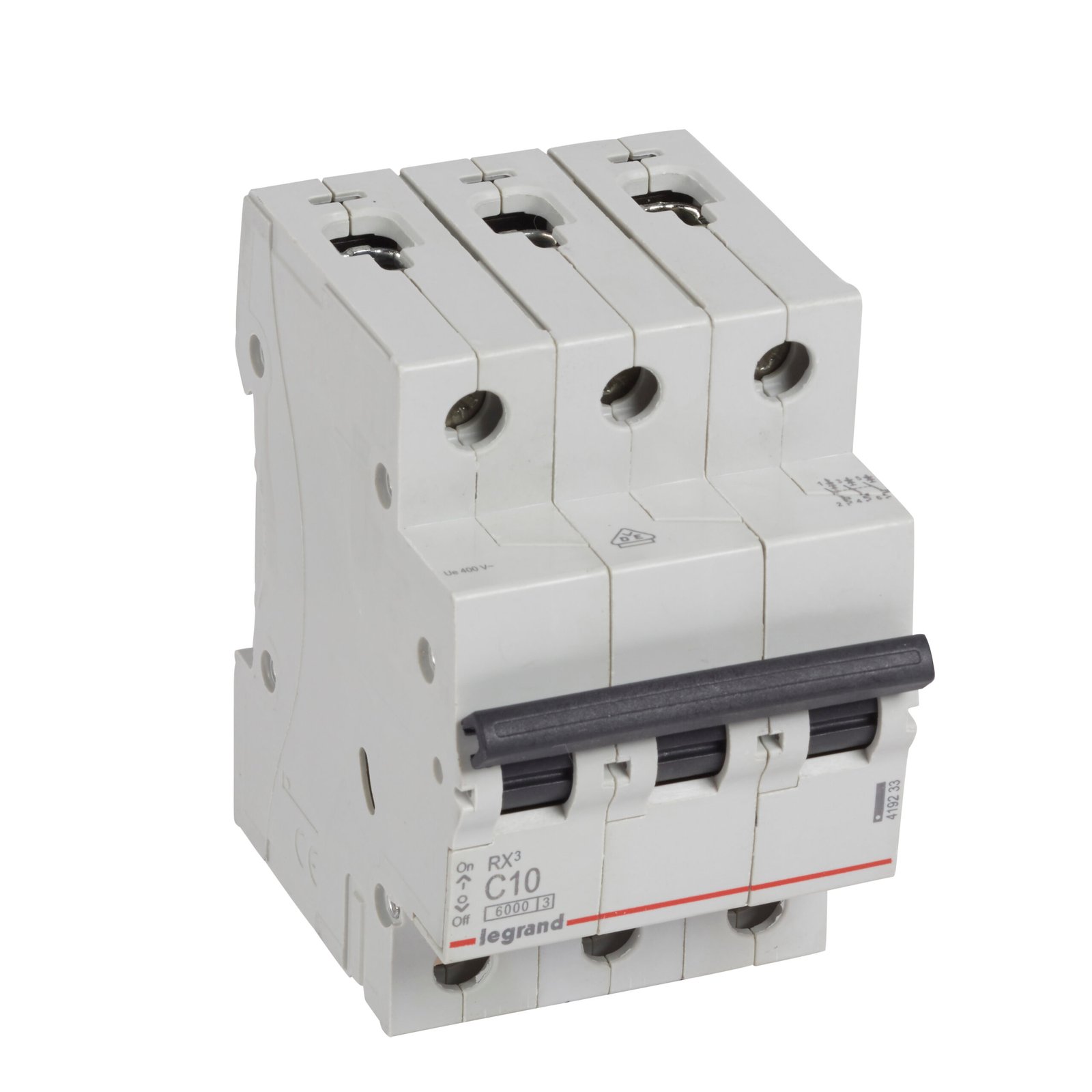 Disjoncteur Legrand RX³ 3 pôles 10 A courbe C 419233