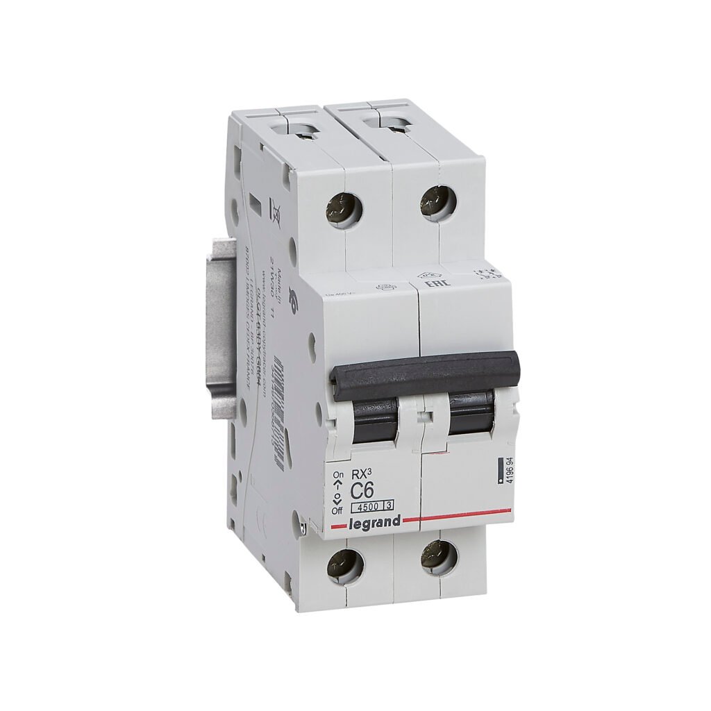 Disjoncteur Legrand RX³ 2 pôles 6 A courbe C 419694