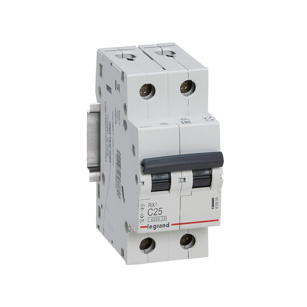 Disjoncteur Legrand RX³ 2 pôles 25 A courbe C 419699