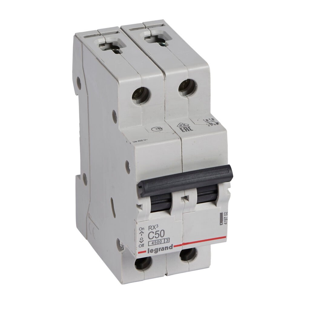 Disjoncteur Legrand RX³ 2 pôles 50 A courbe C 419702