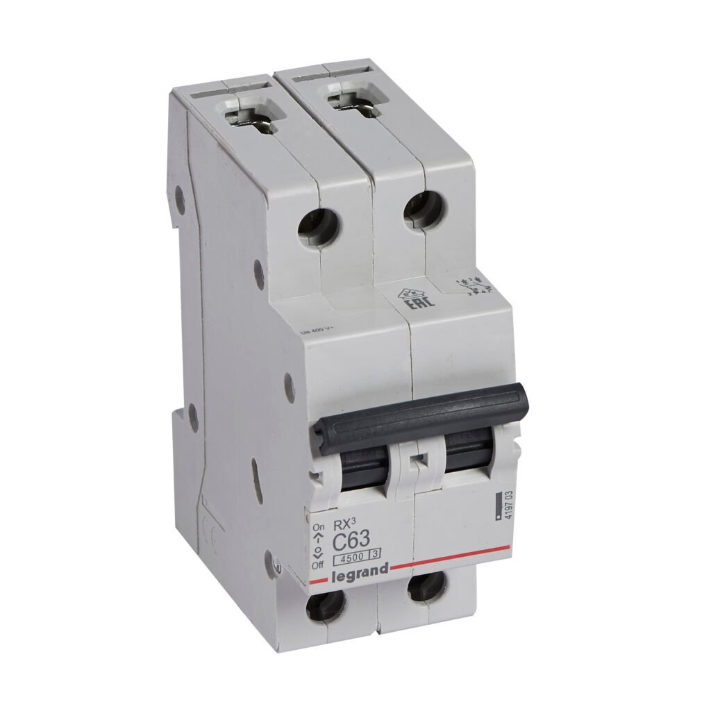 Disjoncteur Legrand RX³ 2 pôles 63 A courbe C 419703