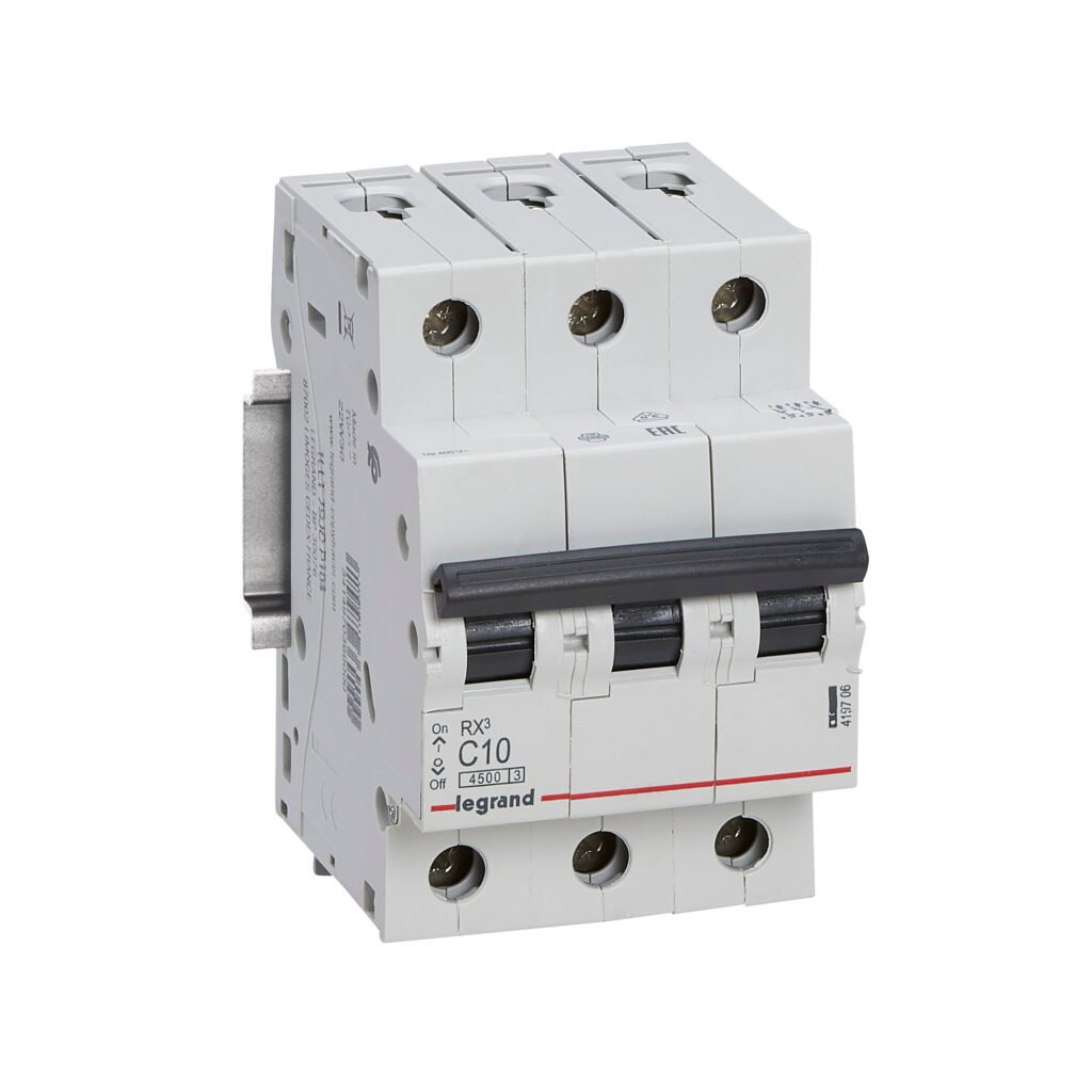 Disjoncteur Legrand RX³ 3 pôles 10 A courbe C 419706