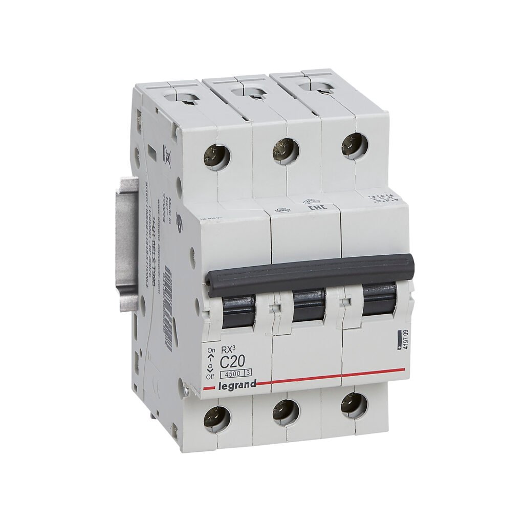 Disjoncteur Legrand RX³ 3 pôles 20 A courbe C 419709