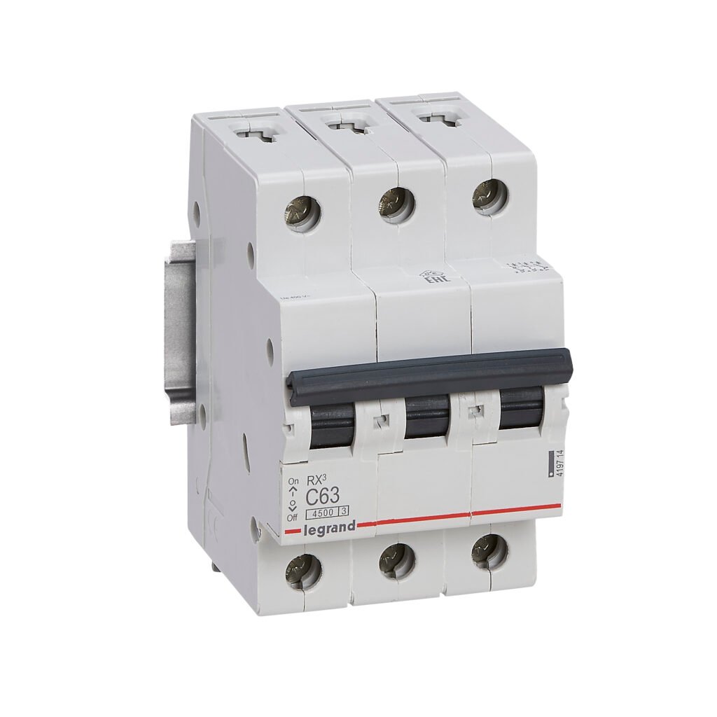 Disjoncteur Legrand RX³ 3 pôles 63 A courbe C 419714