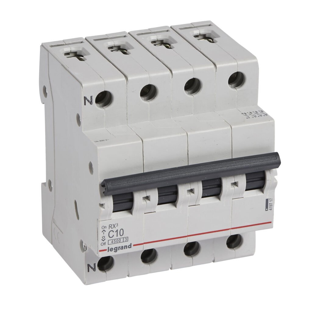 Disjoncteur Legrand RX³ 3 pôles + neutre 10 A courbe C 419717