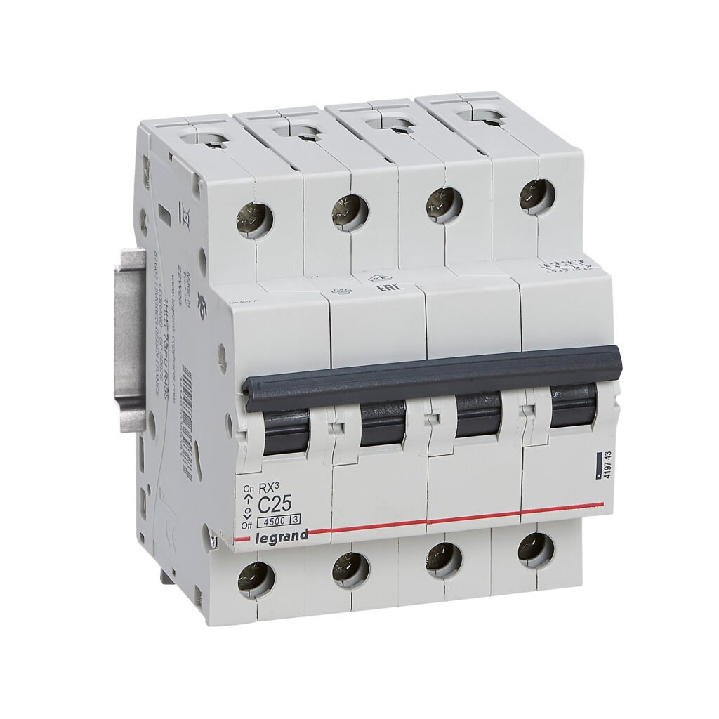 Disjoncteur Legrand RX³ 4 pôles 25 A courbe C 419743