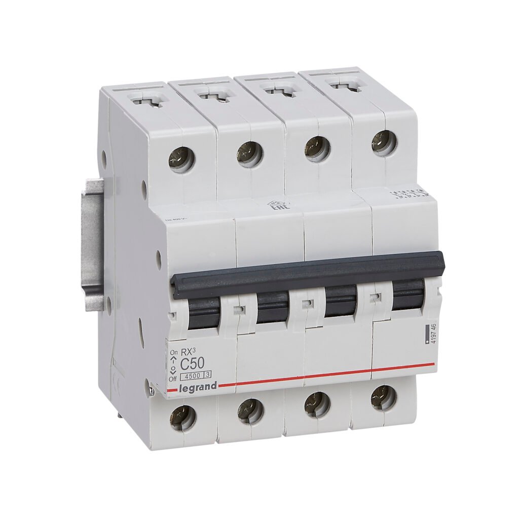 Disjoncteur Legrand RX³ 4 pôles 50 A courbe C 419746