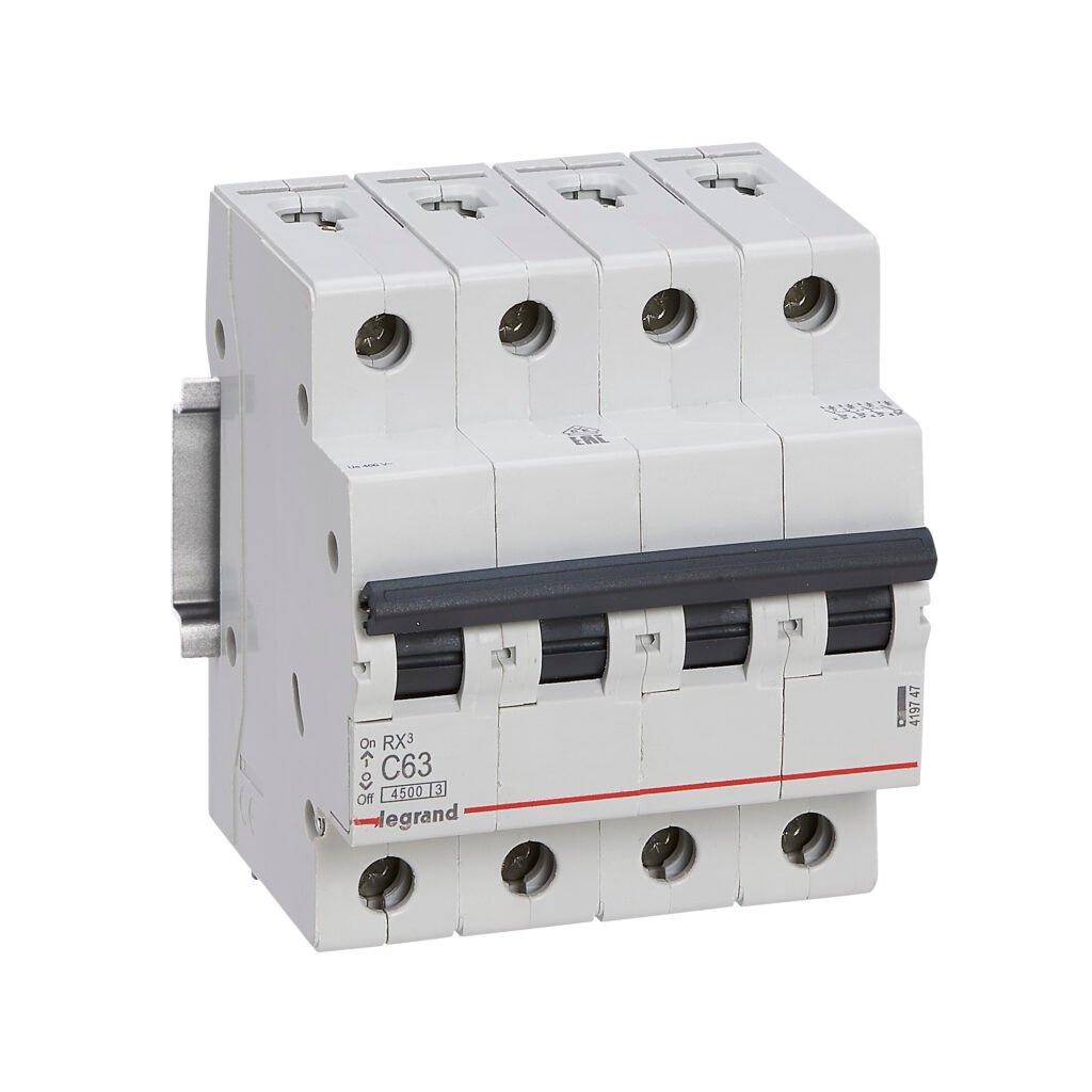 Disjoncteur Legrand RX³ 4 pôles 63 A courbe C 419747