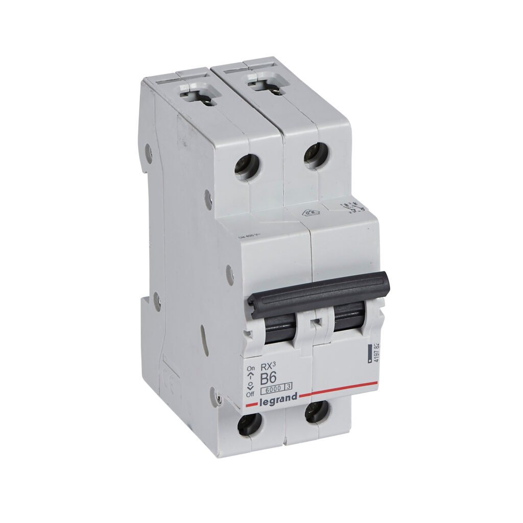 Disjoncteur Legrand RX³ 2 pôles 6 A courbe B 419782