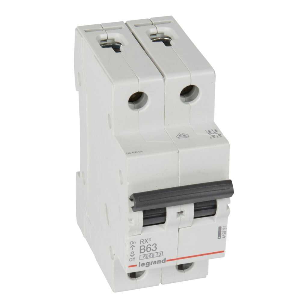 Disjoncteur Legrand RX³ 2 pôles 63 A courbe B 419791