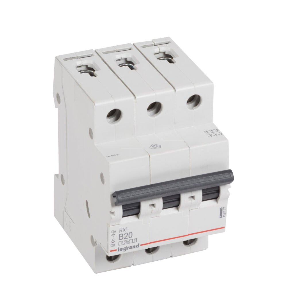 Disjoncteur Legrand RX3 3P 20A courbe B 6kA 419797