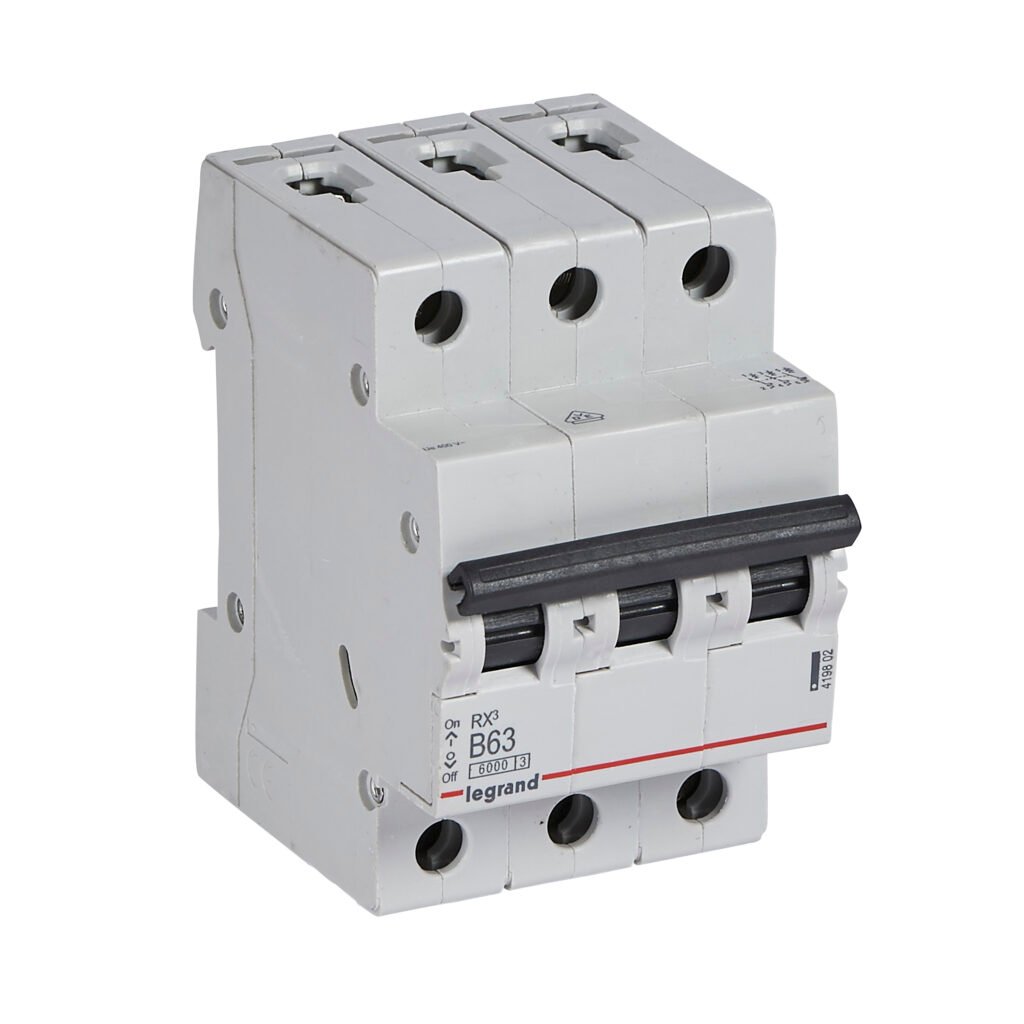Disjoncteur Legrand RX3 3P 63A courbe B 6kA 419802