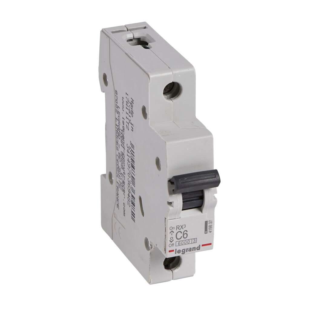 Disjoncteur Legrand RX3 1P 6A courbe C 6kA 419837
