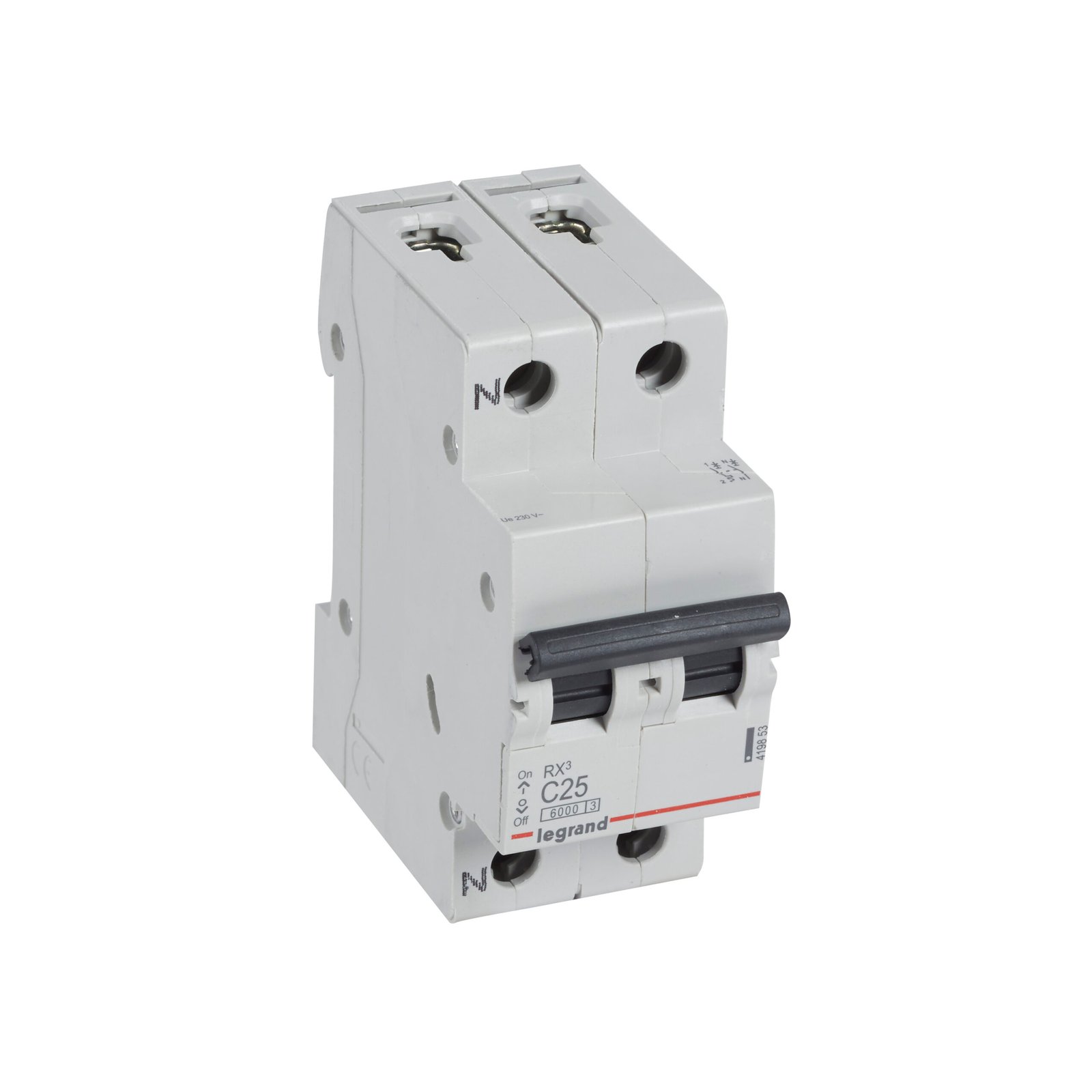Disjoncteur Legrand RX3 1P+N 25A courbe C 6kA 419853