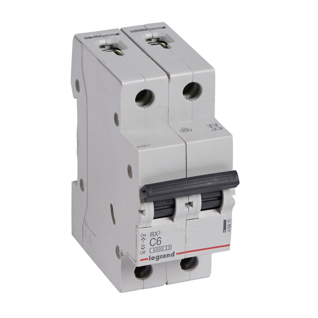 Disjoncteur Legrand RX3 2P 6A courbe C 6kA 419870