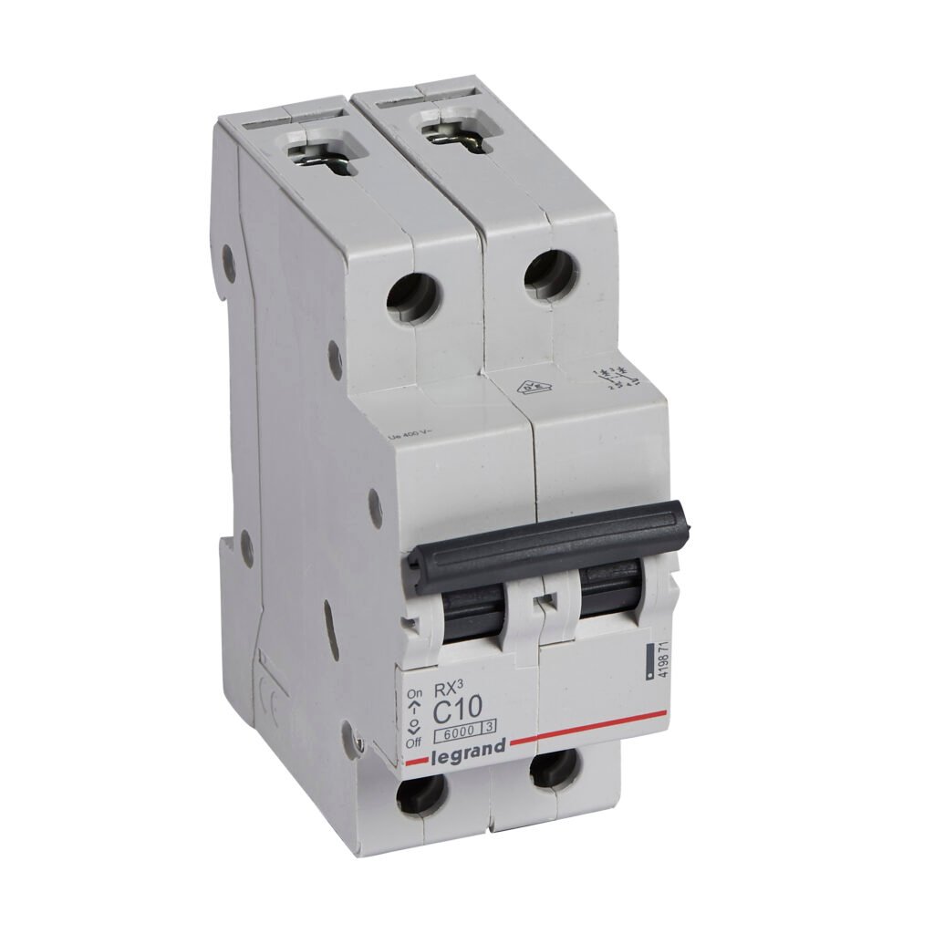 Disjoncteur Legrand RX3 2P 10A courbe C 6kA 419871