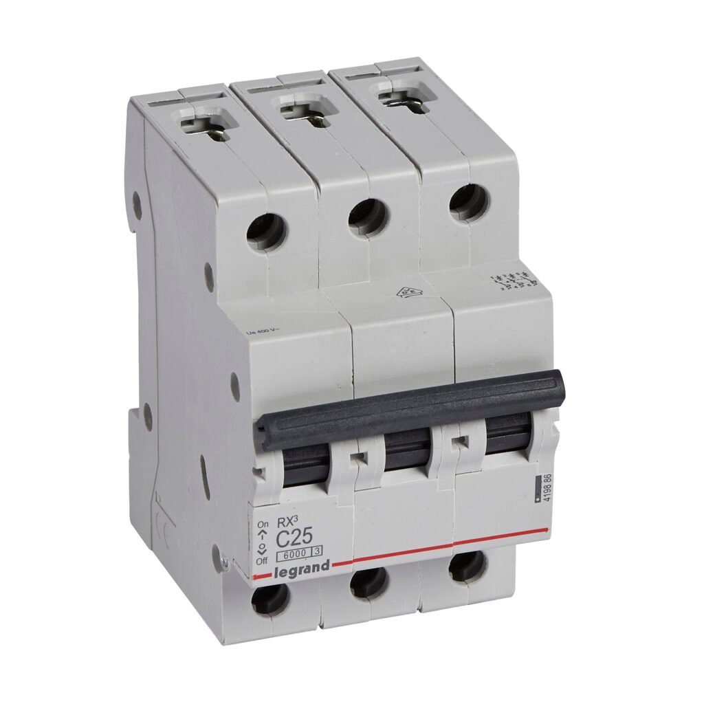 Disjoncteur Legrand RX3 3P 25A courbe C 6kA 419886