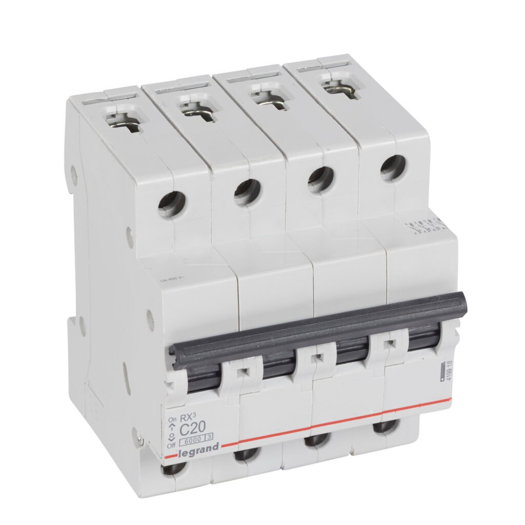 Disjoncteur Legrand RX3 4P 20A courbe C 6kA 419918