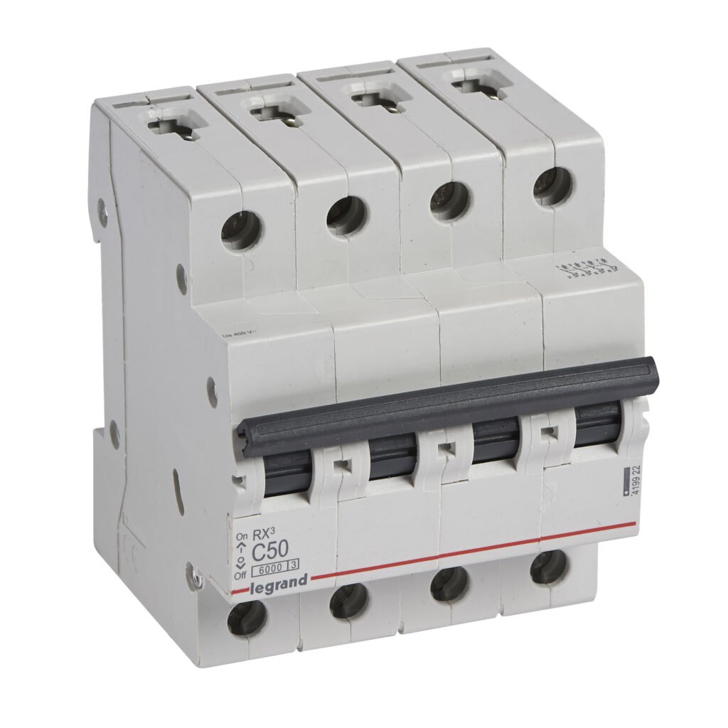 Disjoncteur Legrand RX3 4P 50A courbe C 6kA 419922