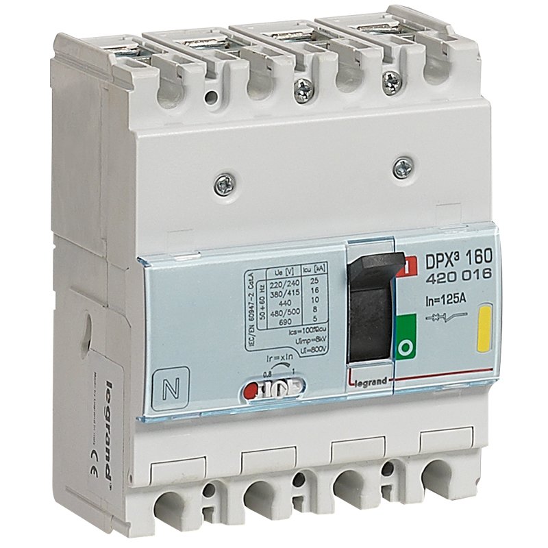 Disjoncteur de puissance DPX3 160 MT 4P 125A 16KA DPX³ Legrand 420016