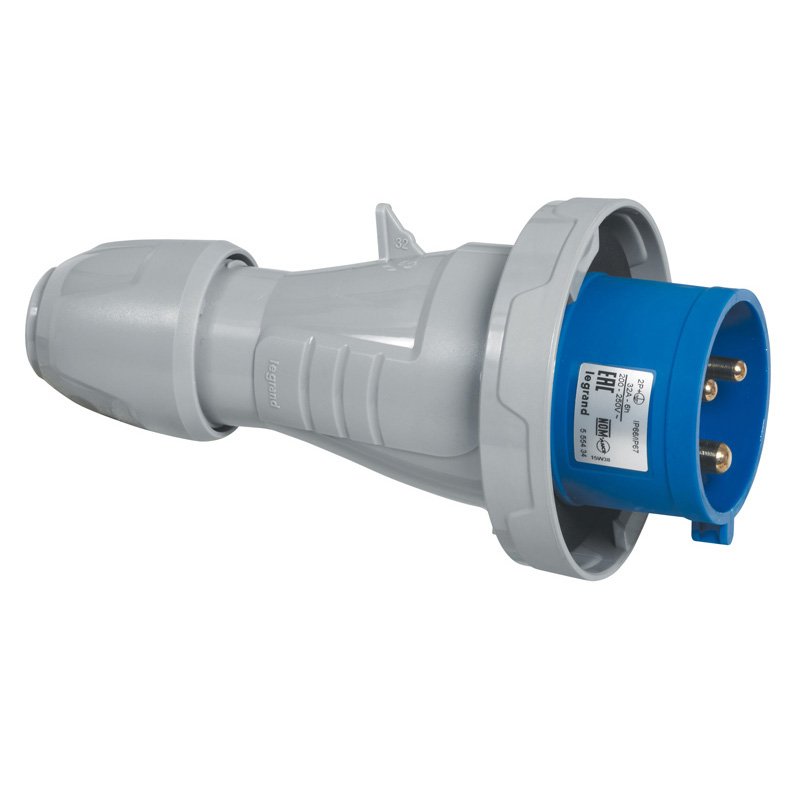 Prise industrielle P17 FICHE 16A 2P+T 230V IP67 Legrand 555324