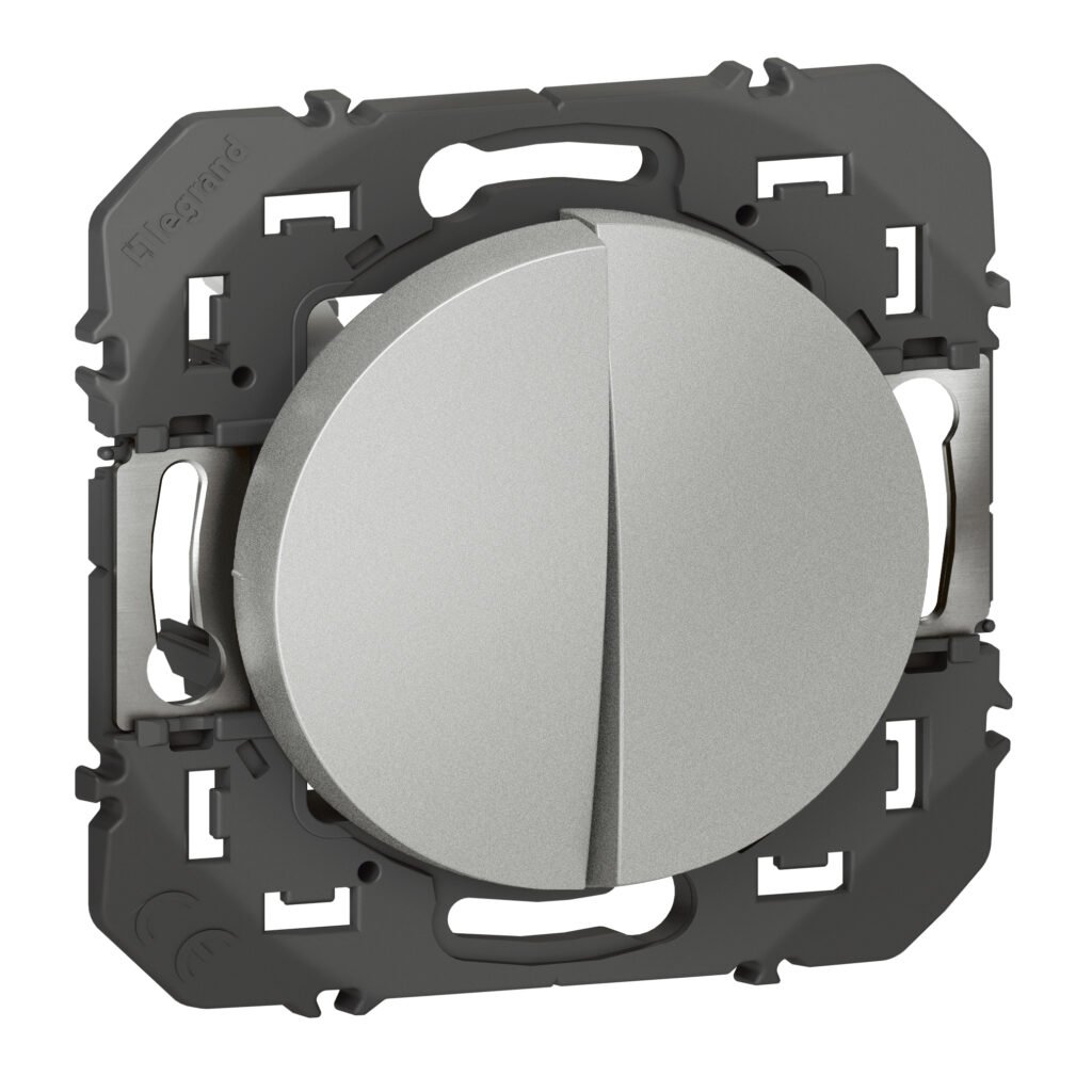 Interrupteur va-et-vient DOUBLE va-et-vient aluminium dooxie Legrand 600102