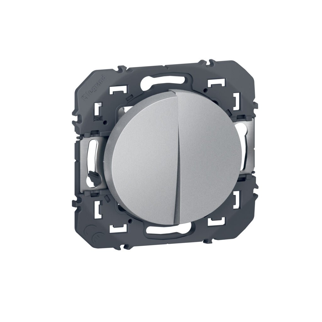 Bouton poussoir DOUBLE POUSSOIR aluminium dooxie Legrand 600108