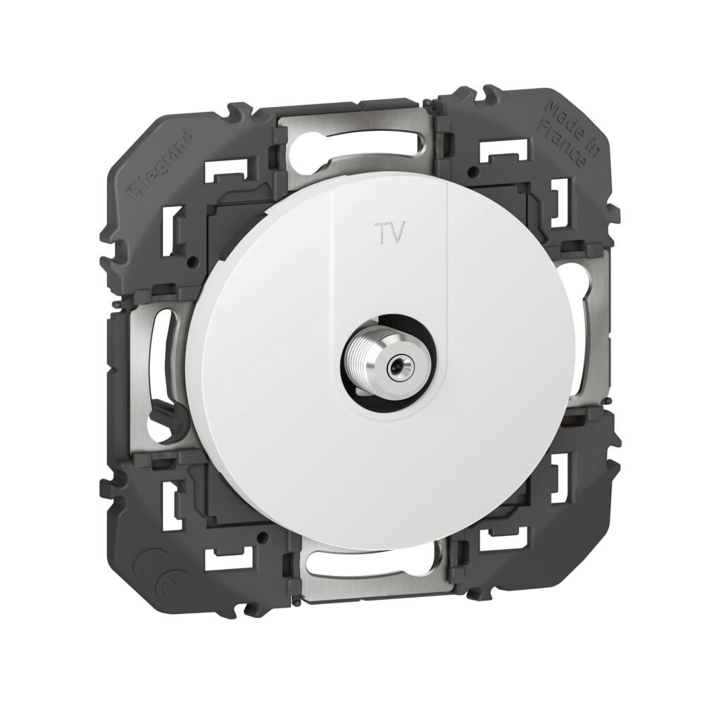 Prise TV TV TYPE F BLINDEE blanc dooxie Legrand 600350