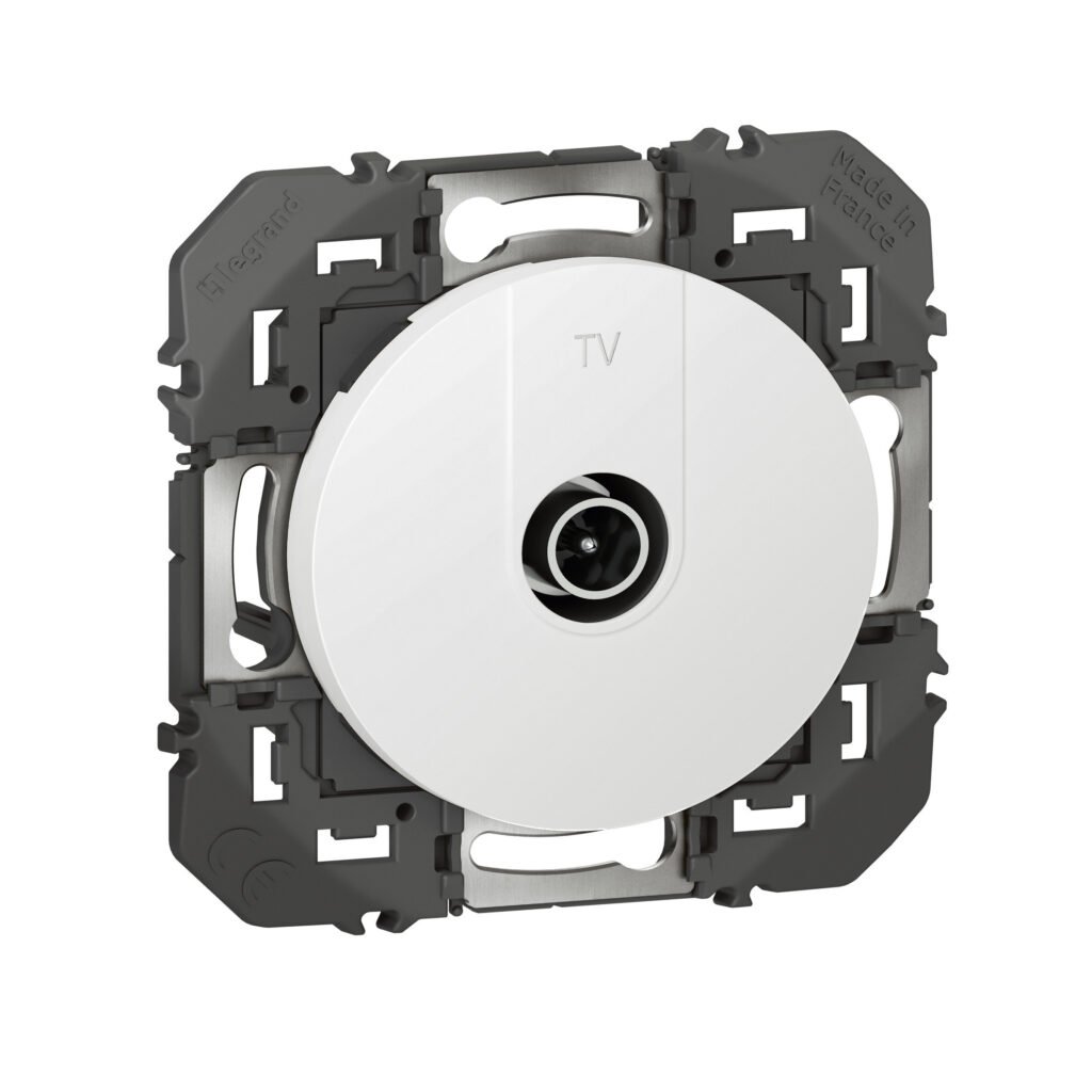 Prise TV TV MALE ETOILE BLINDEE blanc dooxie Legrand 600351