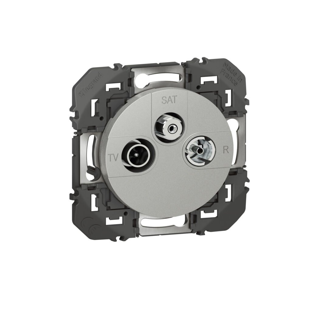 Prise TV TV R SAT ETOILE BLINDEE aluminium dooxie Legrand 600453