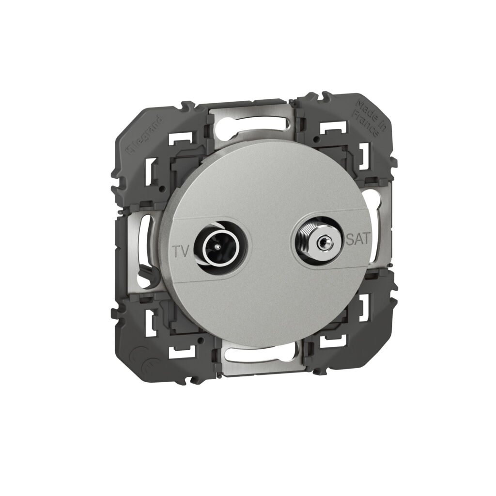 Prise TV TV SAT ETOILE BLINDEE aluminium dooxie Legrand 600456