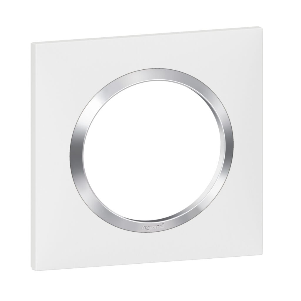 plaque 1P blanc CHROME dooxie Legrand 600841
