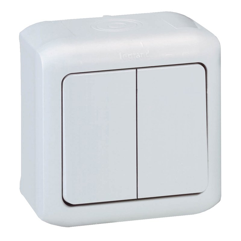 Double interrupteur DOUBLE allumage 10AX gris IP44 Forix IP44 Legrand 782382