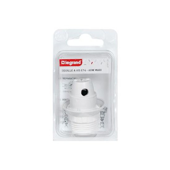 Douille Borne a Vis E14 + Bague 230V Blanc IP20 091123